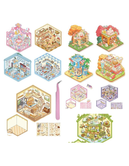 Pegatinas 3D de Casa DIY Affoto - 12 Sets Creativos Pegatinas 3D de Casa DIY Affoto - 12 Sets Creativos