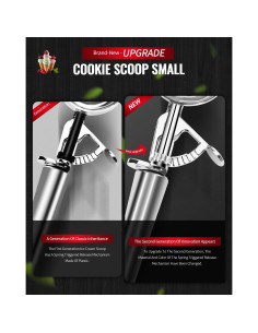 Cucharón para Galletas Soobeeke 60 ml Acero Inoxidable Ergonómico 2