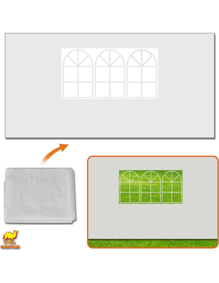 Panel Lateral para Gazebo Strong Camel 3.96x1.95m Blanco Panel Lateral para Gazebo Strong Camel 3.96x1.95m Blanco
