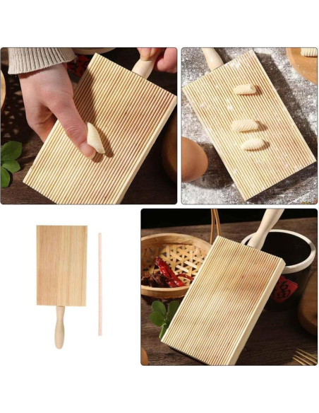 Tabla de Gnocchi DEARMAMY de Madera Ergonómica 13.5x8.5 cm Tabla de Gnocchi DEARMAMY de Madera Ergonómica 13.5x8.5 cm