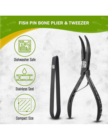 Pinzas de Huesos de Pescado RRAYS - Acero Inoxidable, Pequeñas
