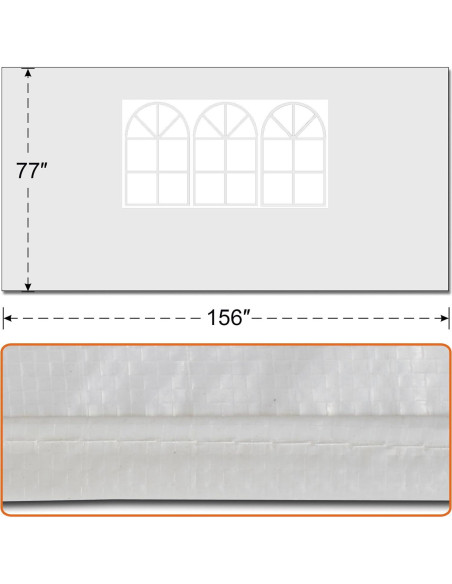 Panel Lateral para Gazebo Strong Camel 3.96x1.95m Blanco Panel Lateral para Gazebo Strong Camel 3.96x1.95m Blanco