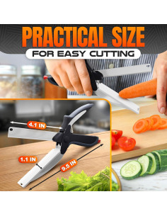 Tijeras de Cocina 2 en 1 HELVETIOS con Tabla de Cortar 2