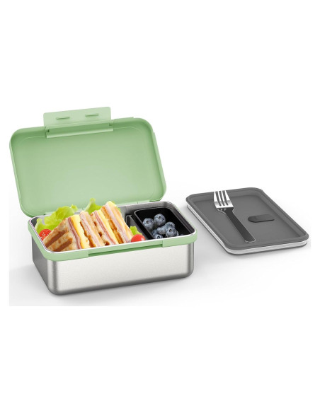 Caja de Almuerzo de Acero Inoxidable Bakpoco 900ml Verde Caja de Almuerzo de Acero Inoxidable Bakpoco 900ml Verde