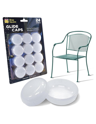 Tapas de patas de muebles de patio Shop Square 24 unidades blancas
