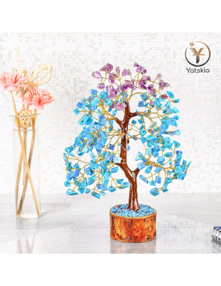 Árbol de Cristal de Ametista y Turquesa YATSKIA 25-30 cm Árbol de Cristal de Ametista y Turquesa YATSKIA 25-30 cm