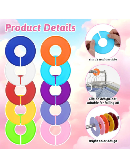 10 Divisores de Closet Yuomeaz para Ropa Colgante Multicolor 10 Divisores de Closet Yuomeaz para Ropa Colgante Multicolor