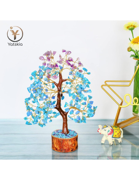 Árbol de Cristal de Ametista y Turquesa YATSKIA 25-30 cm Árbol de Cristal de Ametista y Turquesa YATSKIA 25-30 cm