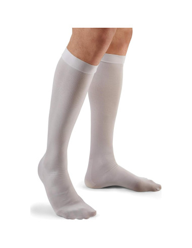 Medias Antitrombosis FUTURO hasta la Rodilla, Compresión 18 mmHg, Blanca