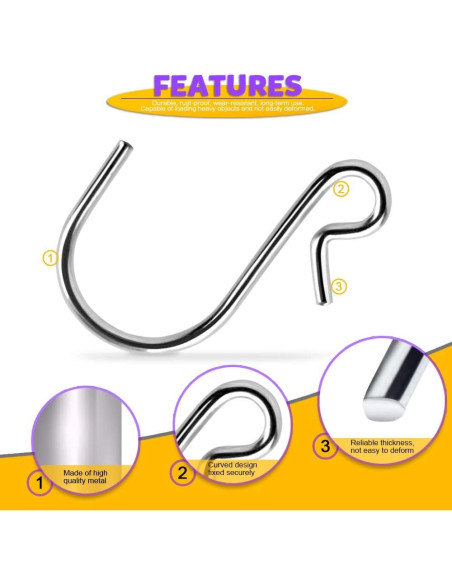 Ganchos en S HNYYZL 50Pcs Acero Inoxidable 3.5cm Plata Ganchos en S HNYYZL 50Pcs Acero Inoxidable 3.5cm Plata