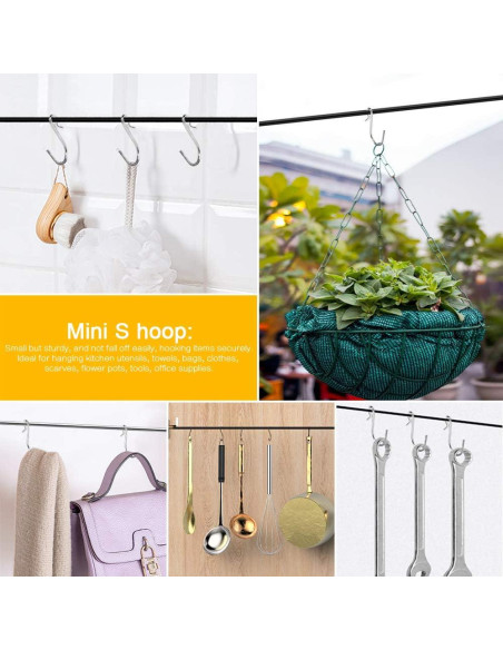 Ganchos en S HNYYZL 50Pcs Acero Inoxidable 3.5cm Plata Ganchos en S HNYYZL 50Pcs Acero Inoxidable 3.5cm Plata