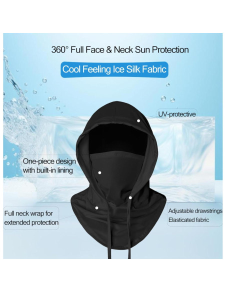 Máscara Balaclava Refrigerante UV Unisex Negra - Protección Solar Máscara Balaclava Refrigerante UV Unisex Negra - Protección Solar