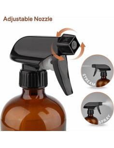 Botellas de Spray de Vidrio Ámbar GLING 16 oz 2 Pack Reutilizables 2