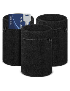 Muñequera Deportiva Bememo 3 Pcs con Cremallera - Multi-Deporte