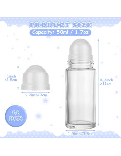 12 Botellas de Vidrio 50ml con Rodillo EATHEATY para Perfume 2