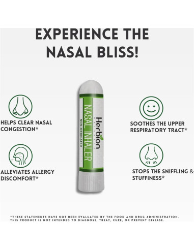 Inhalador Nasal Herbion Naturals 4 Unidades 1.5ml Alivio Congestión