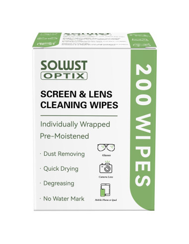 Toallitas de Limpieza de Lentes SolWst Optix - 200 Unidades