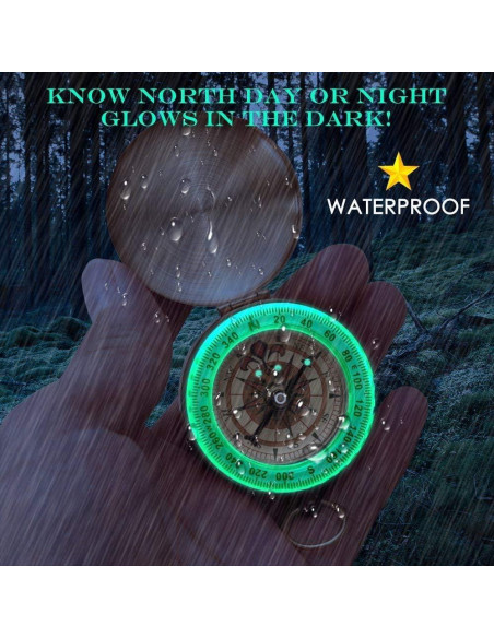 Brújula de Supervivencia Tebery Luminosa 48mm para Camping Brújula de Supervivencia Tebery Luminosa 48mm para Camping