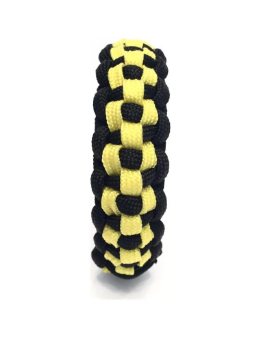 Pulsera de Paracord Tru550 Negra y Amarilla 21.6 cm