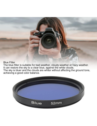 Filtro de lente de 52 mm Cuifati de vidrio óptico azul