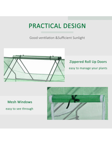 Invernadero Mini Outsunny 1.8m x 1.4m x 0.8m con Cremallera
