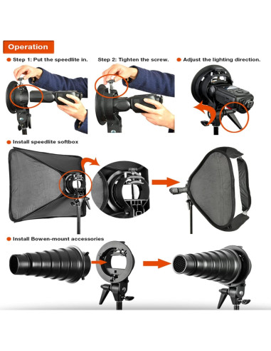 Soporte Godox Tipo S para Flash Speedlite y Accesorios