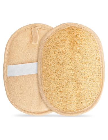Esponjas de Lufa Natural Egipcia - Exfoliantes Doble Cara 17.5x12 cm, Paquete de 2