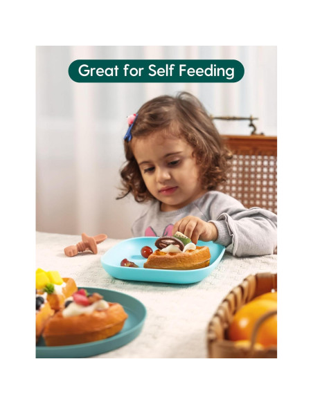Platos de Silicona BABELIO para Niños - Paquete de 2, 18.5 cm Platos de Silicona BABELIO para Niños - Paquete de 2, 18.5 cm