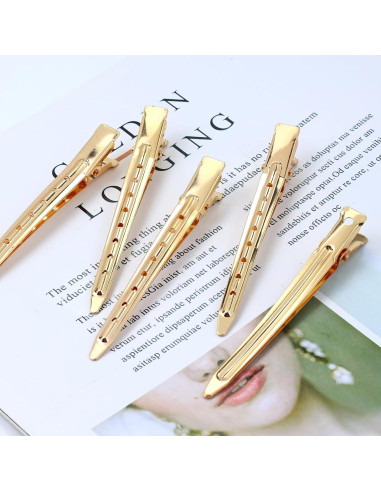 Clips de Pelo de Metal Dorado Dizila - 40 Piezas 9cm