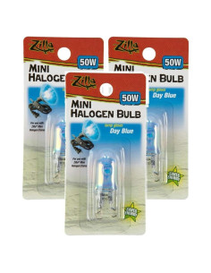 Lámpara Halógena Mini Zilla 50W Azul para Reptiles - Paquete de 3