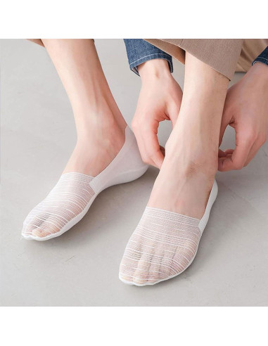 Calcetines invisibles de seda helada unisex transpirables 5 pares