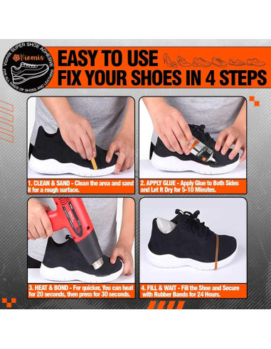 Kit de Pegamento para Zapatos 15ml x 4 - Adhesivo Impermeable