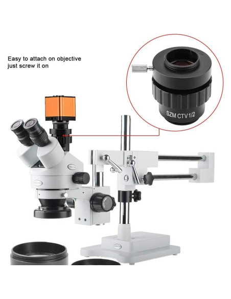 Lente Objetivo Auxiliar 0.5X Yanmis para Microscopio Trinocular Lente Objetivo Auxiliar 0.5X Yanmis para Microscopio Trinocular