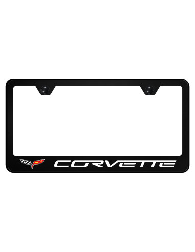 Marco de Placa de Licencia Policarbonato Negro Au-TOMOTIVE GOLD Chevy Corvette C6