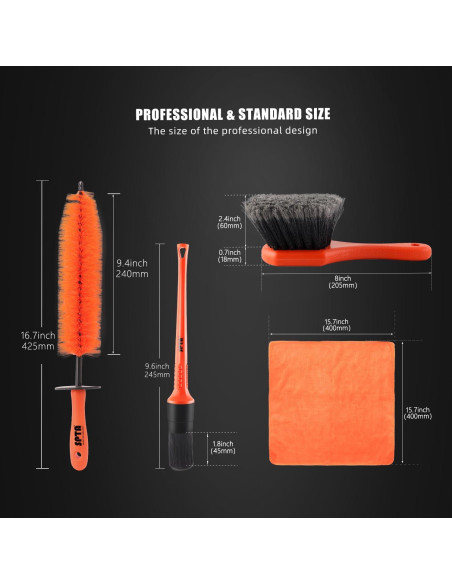 Kit de Cepillos de Limpieza SPTA para Ruedas y Neumáticos 8 Piezas Kit de Cepillos de Limpieza SPTA para Ruedas y Neumáticos 8 Piezas