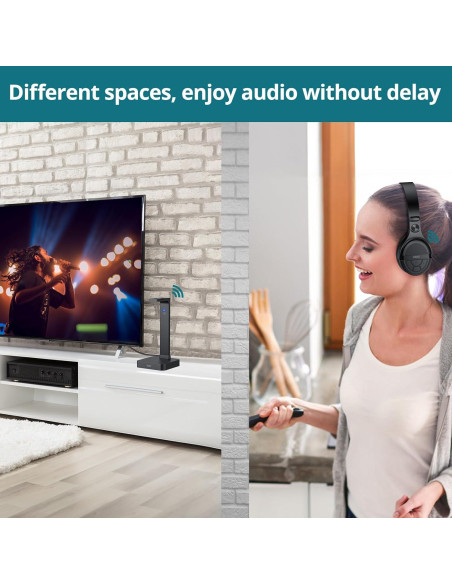 Auriculares Inalámbricos YGiTK para TV con Transmisor RF 2.4GHz Auriculares Inalámbricos YGiTK para TV con Transmisor RF 2.4GHz