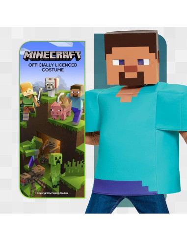 Disfraz Clásico de Steve Minecraft - Talla Grande (10-12 años)