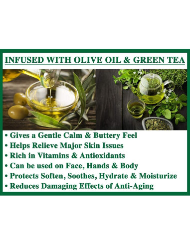 Jabón de Baño y Cuerpo Olivia Care Té Verde 4 Piezas Orgánico