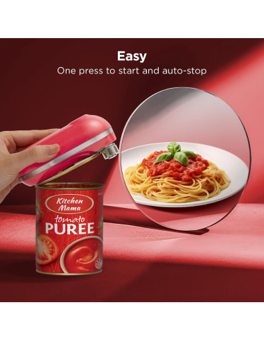 Abrelatas Eléctrico Kitchen Mama Mini Plus Rojo USB-C