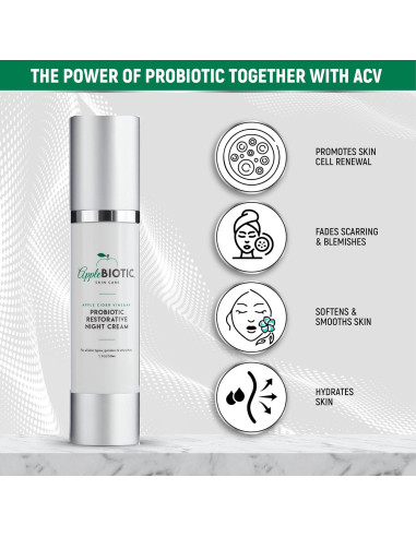 Crema Nocturna Hidratante AppleBiotic 2 PK con Vinagre de Sidra