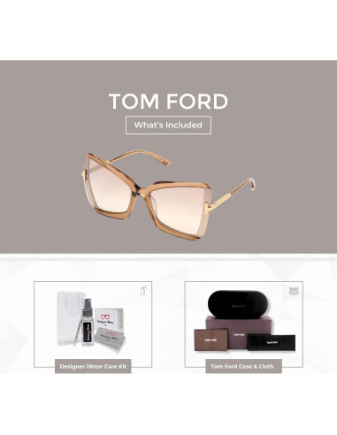 Gafas de sol cuadradas Tom Ford FT0766 Gia para mujeres + Kit