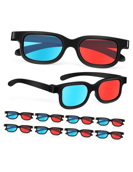 Gafas 3D Jojofuny 10 Pcs Lentes Rojas para Cine en Casa Gafas 3D Jojofuny 10 Pcs Lentes Rojas para Cine en Casa
