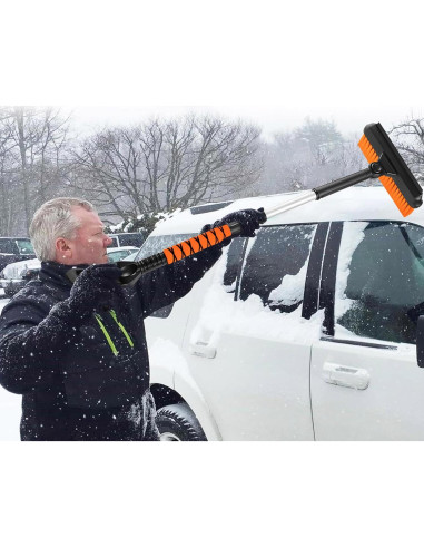 Raspador de Hielo y Cepillo de Nieve VOCAON 79.9 cm Naranja