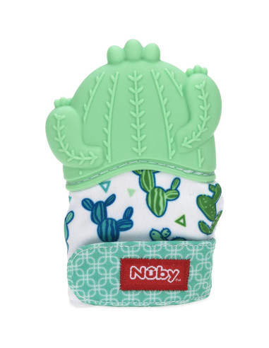Mitón de Silicona Nuby Happy Hands Verde 3M+ para Dentición
