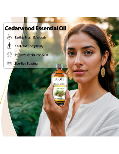 Aceite Esencial de Madera de Cedro EUQEE 118 mL con Gotero