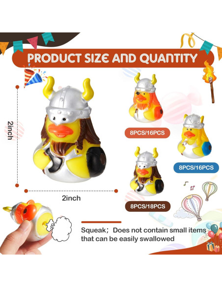 Patitos de Goma Vikingos Deekin - 24 Piezas 5 cm para Fiesta Patitos de Goma Vikingos Deekin - 24 Piezas 5 cm para Fiesta