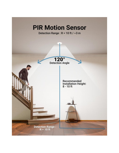 Luz empotrada LED Sunco 6" con sensor de movimiento 12W