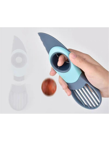 Cortador de Aguacate 3 en 1 N-KONGJIAN Azul - Deshuesa y Corta Cortador de Aguacate 3 en 1 N-KONGJIAN Azul - Deshuesa y Corta