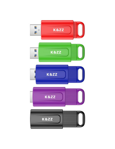 K&ZZ 32GB USB 3.0 Flash Drive Retráctil Multicolor - 5 Piezas K&ZZ 32GB USB 3.0 Flash Drive Retráctil Multicolor - 5 Piezas