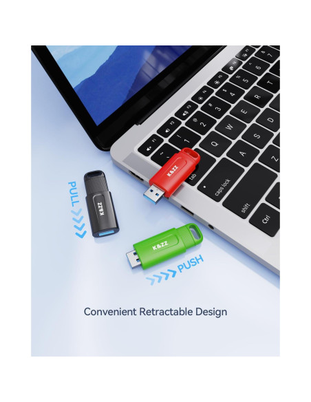 K&ZZ 32GB USB 3.0 Flash Drive Retráctil Multicolor - 5 Piezas K&ZZ 32GB USB 3.0 Flash Drive Retráctil Multicolor - 5 Piezas
